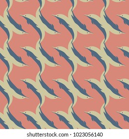 Seamless texture with a flock of dolphins under water, illustration for background