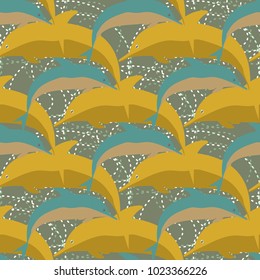 Seamless texture with a flock of dolphins under water, illustration for background