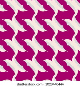 Seamless texture with a flock of dolphins under water, illustration for background