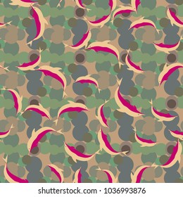 Seamless texture with a flock of dolphins under water, illustration for background