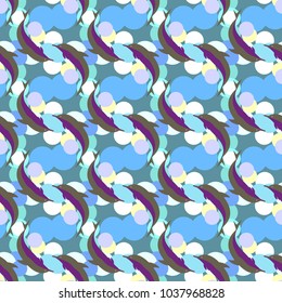 Seamless texture with a flock of dolphins under water, illustration for background