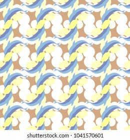 Seamless texture with a flock of dolphins under water, illustration for background