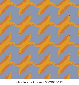 Seamless texture with a flock of dolphins under water, illustration for background