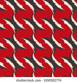 Seamless texture with a flock of dolphins under water, illustration for background