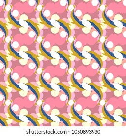 Seamless texture with a flock of dolphins under water, illustration for background