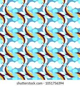 Seamless texture with a flock of dolphins under water, illustration for background