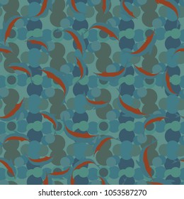 Seamless texture with a flock of dolphins under water, illustration for background