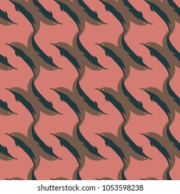 Seamless texture with a flock of dolphins under water, illustration for background
