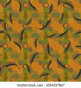 Seamless texture with a flock of dolphins under water, illustration for background