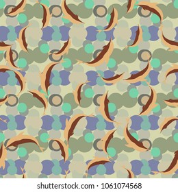 Seamless texture with a flock of dolphins under water, illustration for background
