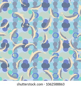 Seamless texture with a flock of dolphins under water, illustration for background