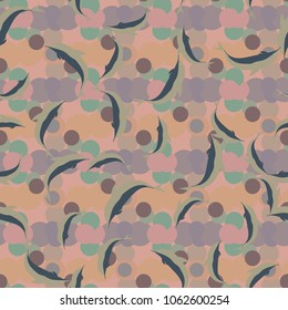 Seamless texture with a flock of dolphins under water, illustration for background