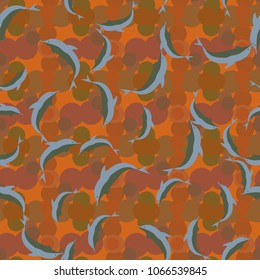 Seamless texture with a flock of dolphins under water, illustration for background