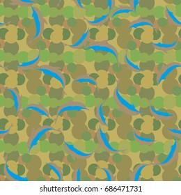 Seamless texture with a flock of dolphins under water, illustration for background