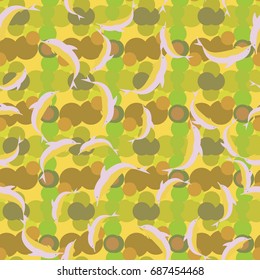 Seamless texture with a flock of dolphins under water, illustration for background