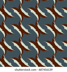 Seamless texture with a flock of dolphins under water, illustration for background