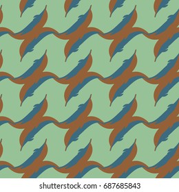 Seamless texture with a flock of dolphins under water, illustration for background