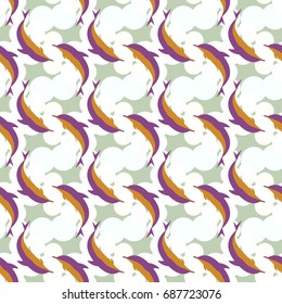 Seamless texture with a flock of dolphins under water, illustration for background