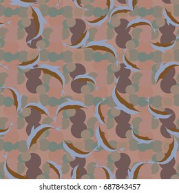 Seamless texture with a flock of dolphins under water, illustration for background