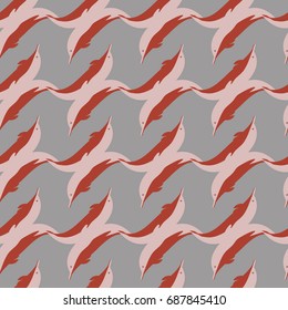 Seamless texture with a flock of dolphins under water, illustration for background