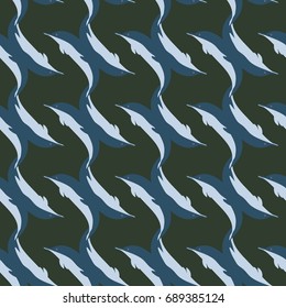 Seamless texture with a flock of dolphins under water, illustration for background