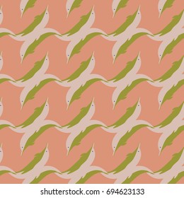 Seamless texture with a flock of dolphins under water, illustration for background