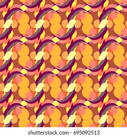 Seamless texture with a flock of dolphins under water, illustration for background