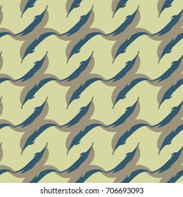 Seamless texture with a flock of dolphins under water, illustration for background