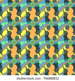 Seamless texture with a flock of dolphins under water, illustration for background