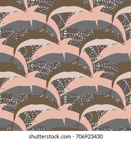 Seamless texture with a flock of dolphins under water, illustration for background