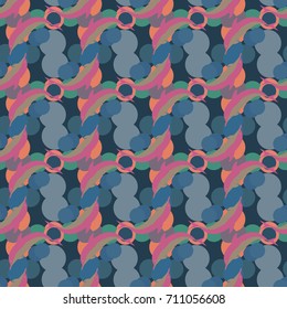 Seamless texture with a flock of dolphins under water, illustration for background