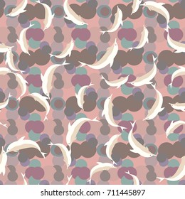 Seamless texture with a flock of dolphins under water, illustration for background