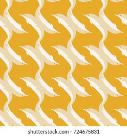 Seamless texture with a flock of dolphins under water, illustration for background