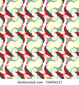 Seamless texture with a flock of dolphins under water, illustration for background