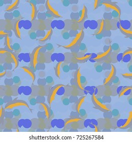 Seamless texture with a flock of dolphins under water, illustration for background