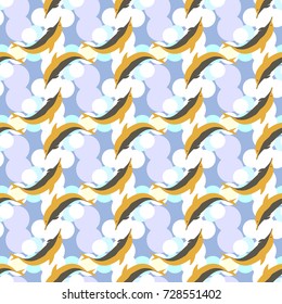 Seamless texture with a flock of dolphins under water, illustration for background