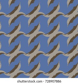 Seamless texture with a flock of dolphins under water, illustration for background