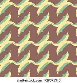 Seamless texture with a flock of dolphins under water, illustration for background