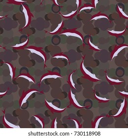 Seamless texture with a flock of dolphins under water, illustration for background