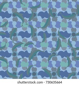 Seamless texture with a flock of dolphins under water, illustration for background