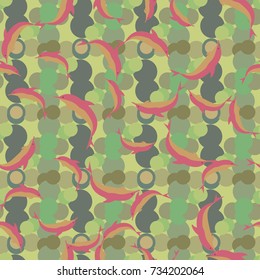 Seamless texture with a flock of dolphins under water, illustration for background