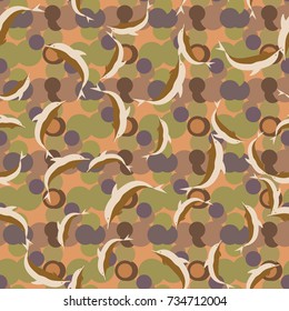 Seamless texture with a flock of dolphins under water, illustration for background
