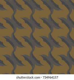 Seamless texture with a flock of dolphins under water, illustration for background