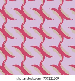 Seamless texture with a flock of dolphins under water, illustration for background