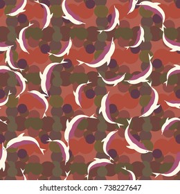 Seamless texture with a flock of dolphins under water, illustration for background
