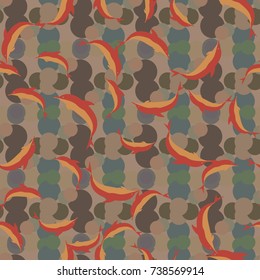 Seamless texture with a flock of dolphins under water, illustration for background