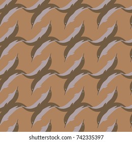 Seamless texture with a flock of dolphins under water, illustration for background