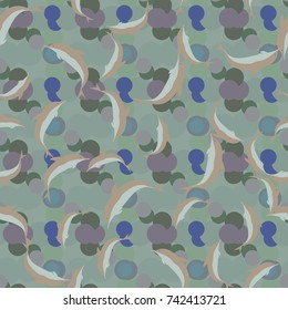 Seamless texture with a flock of dolphins under water, illustration for background