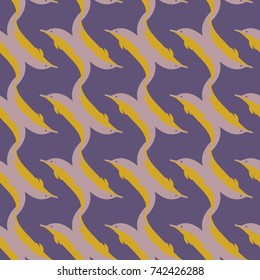 Seamless texture with a flock of dolphins under water, illustration for background