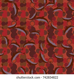 Seamless texture with a flock of dolphins under water, illustration for background